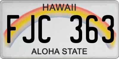 HI license plate FJC363