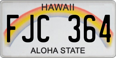HI license plate FJC364