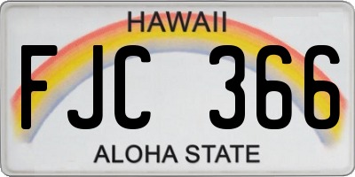 HI license plate FJC366