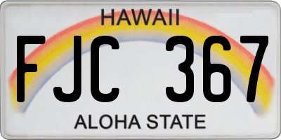HI license plate FJC367