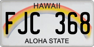 HI license plate FJC368