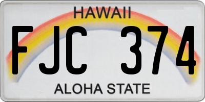 HI license plate FJC374