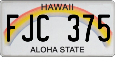 HI license plate FJC375
