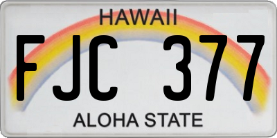 HI license plate FJC377