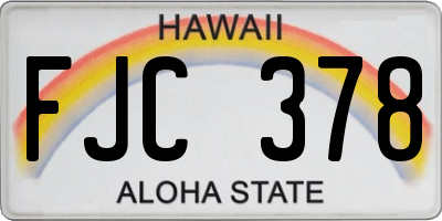 HI license plate FJC378