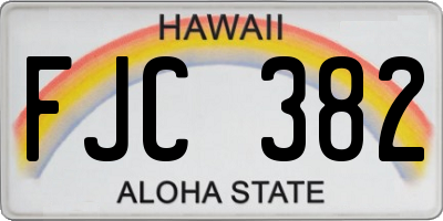 HI license plate FJC382