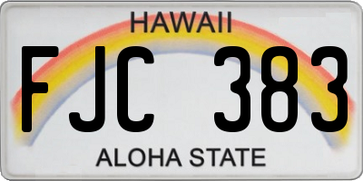 HI license plate FJC383