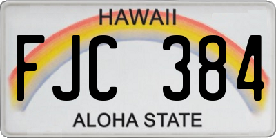 HI license plate FJC384