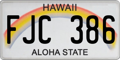 HI license plate FJC386