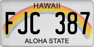HI license plate FJC387
