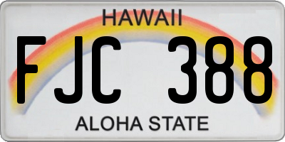 HI license plate FJC388