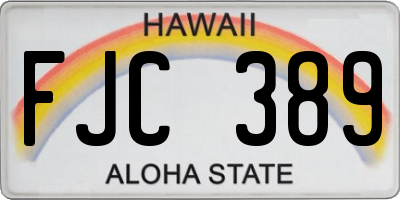 HI license plate FJC389