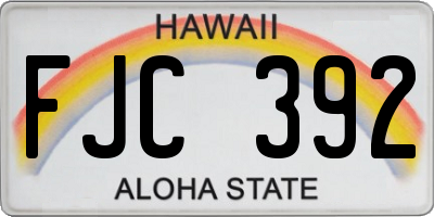 HI license plate FJC392
