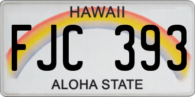 HI license plate FJC393