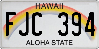 HI license plate FJC394