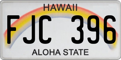 HI license plate FJC396