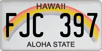 HI license plate FJC397