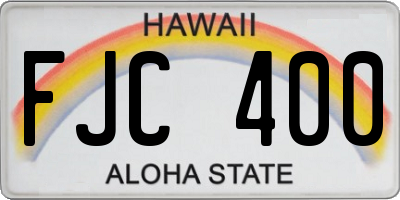 HI license plate FJC400