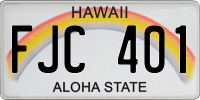 HI license plate FJC401