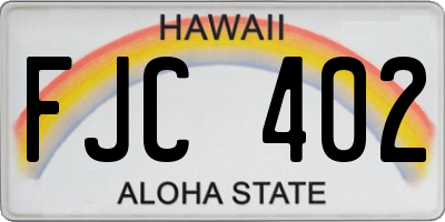 HI license plate FJC402