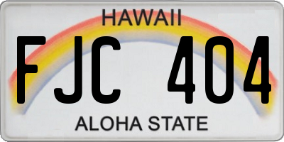 HI license plate FJC404