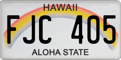 HI license plate FJC405