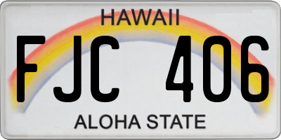 HI license plate FJC406