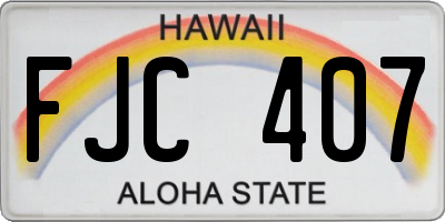 HI license plate FJC407