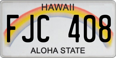 HI license plate FJC408