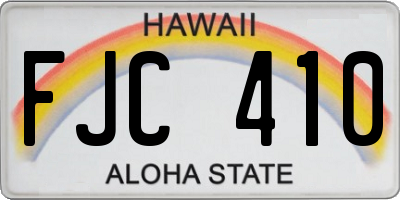 HI license plate FJC410