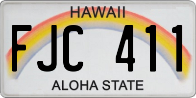 HI license plate FJC411