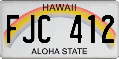 HI license plate FJC412