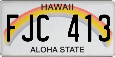 HI license plate FJC413