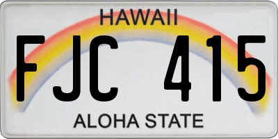 HI license plate FJC415