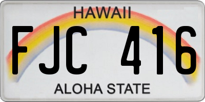 HI license plate FJC416