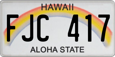 HI license plate FJC417