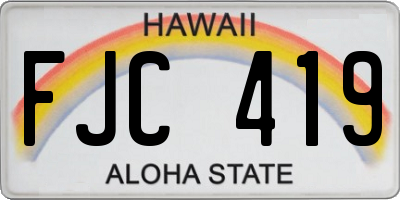 HI license plate FJC419