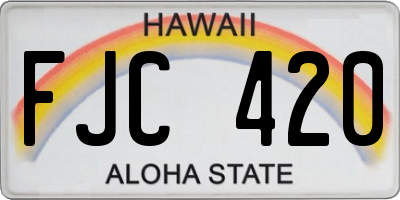 HI license plate FJC420