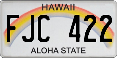 HI license plate FJC422