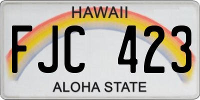 HI license plate FJC423