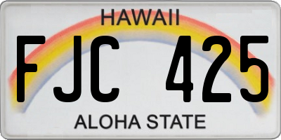 HI license plate FJC425