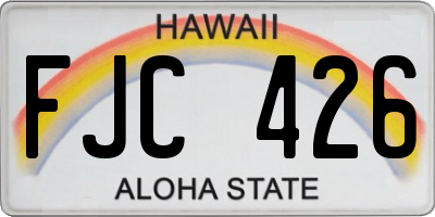 HI license plate FJC426
