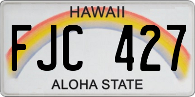 HI license plate FJC427