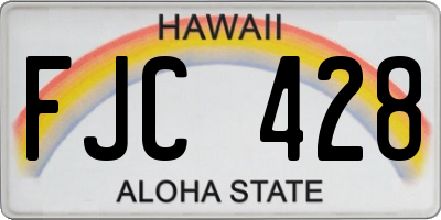 HI license plate FJC428