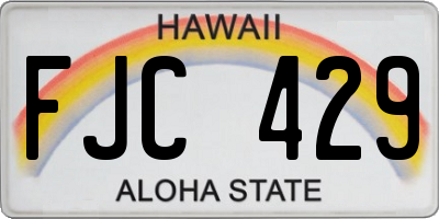 HI license plate FJC429