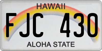 HI license plate FJC430