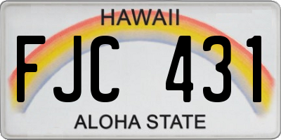 HI license plate FJC431