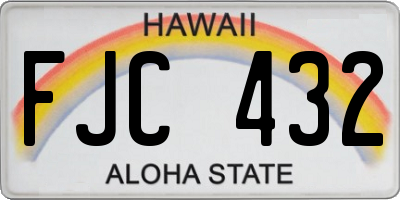 HI license plate FJC432