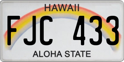 HI license plate FJC433