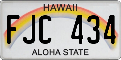 HI license plate FJC434
